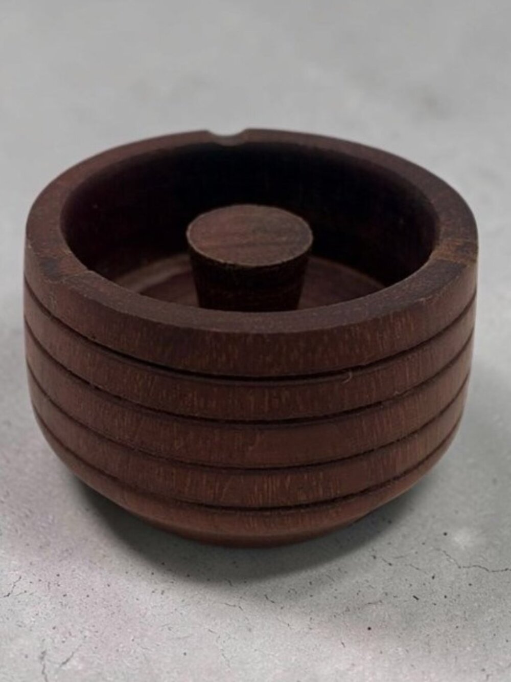 Handcrafted Purple Heart Wood Ashtray – Amazonian Exotic Hardwood 3.25"